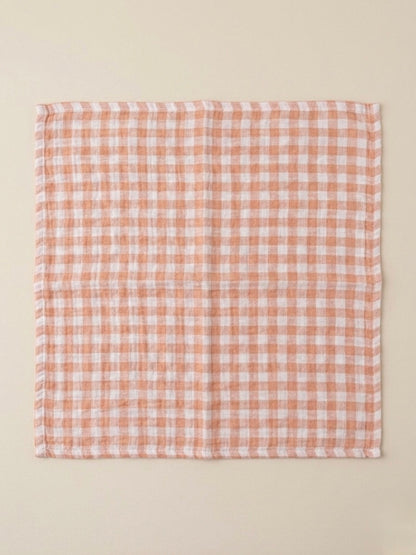 Swaddle XL - Oranje geblokt, met effen oranje achterkant.