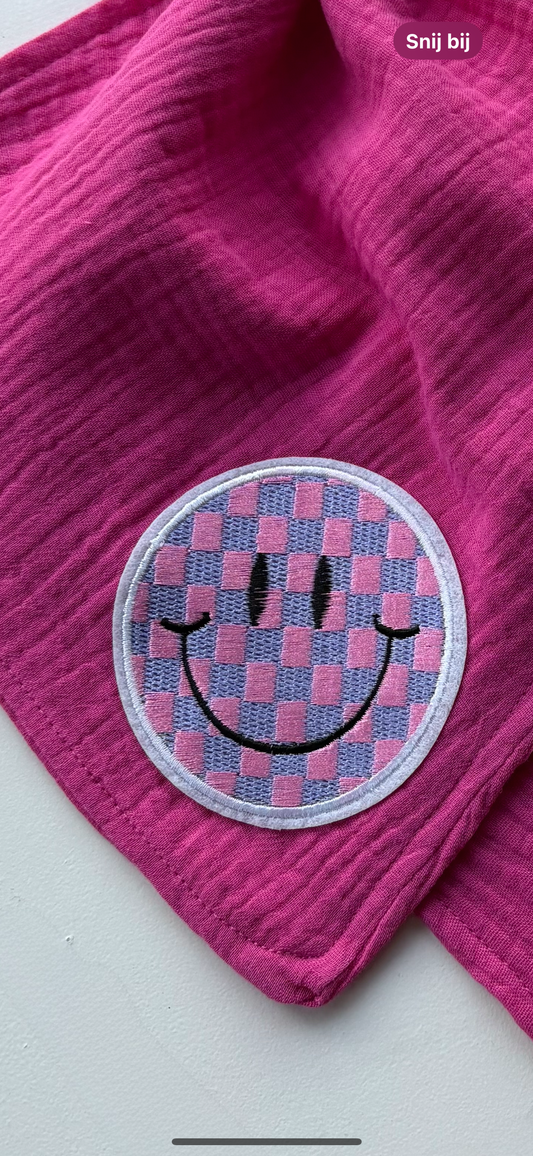 Hydrofiele doek - Fuchsia met smiley