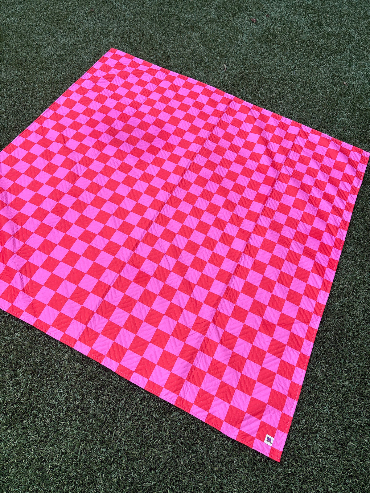 NEW ✨Speelkleed 150 x 150 cm - Rood, Roze geblokt 🩷
