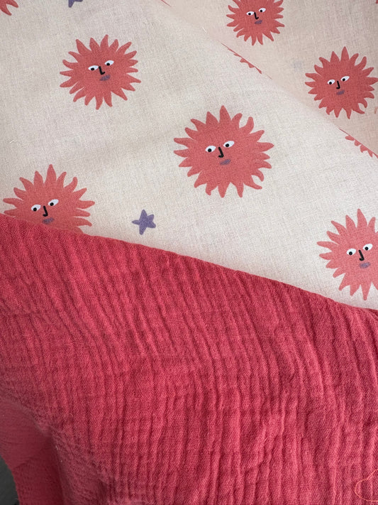 Hydrofiel wieg lakentje - Warm red.