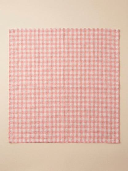 Swaddle XL - Licht roze geblokt, met effen achterkant.