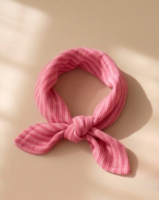 Hydrofiel sjaaltje - Roze, rood gestreept.