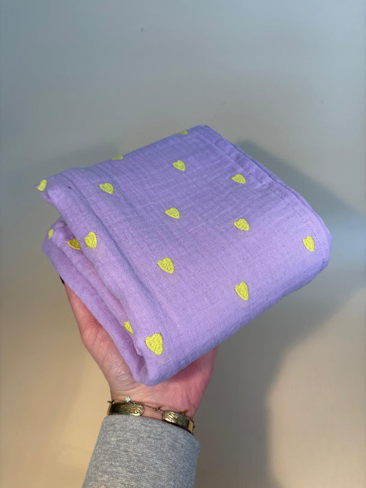 Swaddle XL - Lila hearts