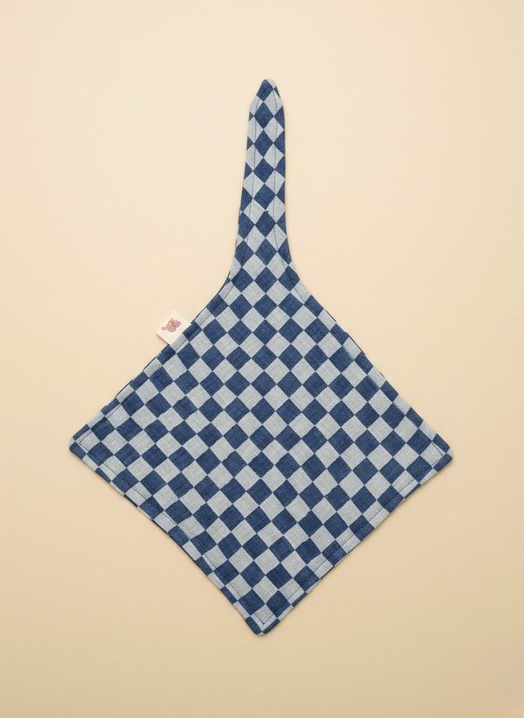 Speendoekje hydrofiel blauw geblokt