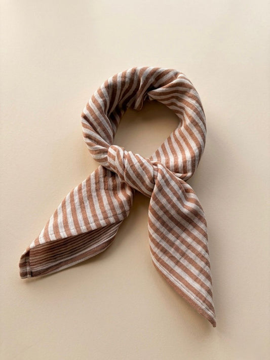 Hydrofiel sjaaltje - Beige gestreept