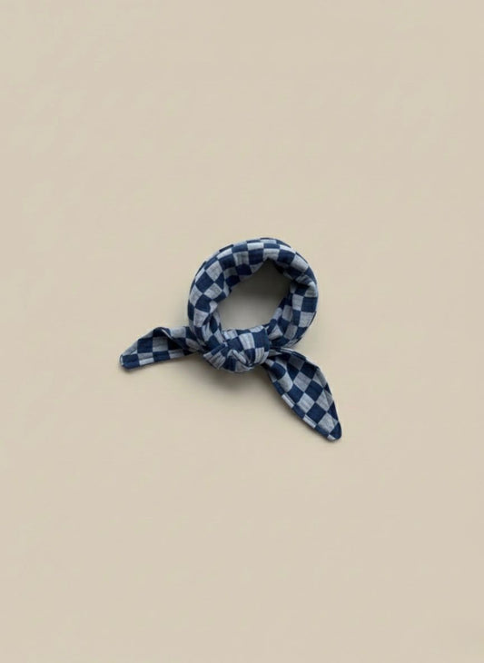 Hydrofiel sjaaltje - Blauw geblokt