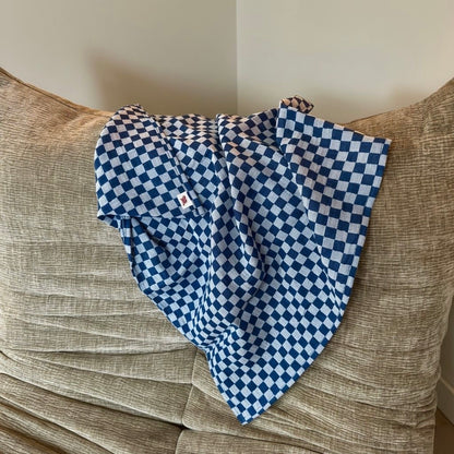 Hydrofiele doek - Blauw geblokt