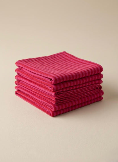Hydrofiele doek - Rood, roze gestreept.