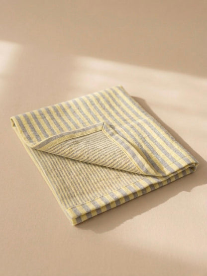 Muslin cloth - Blue, yellow striped