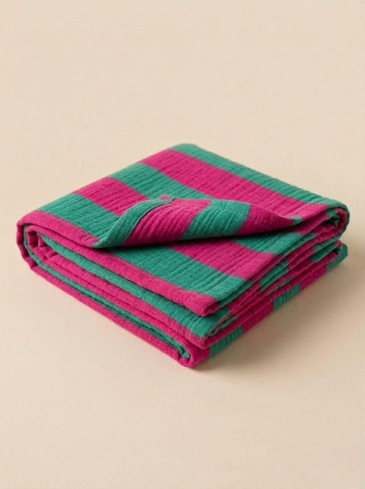 Hydrofiele doek - Groen en roze gestreept