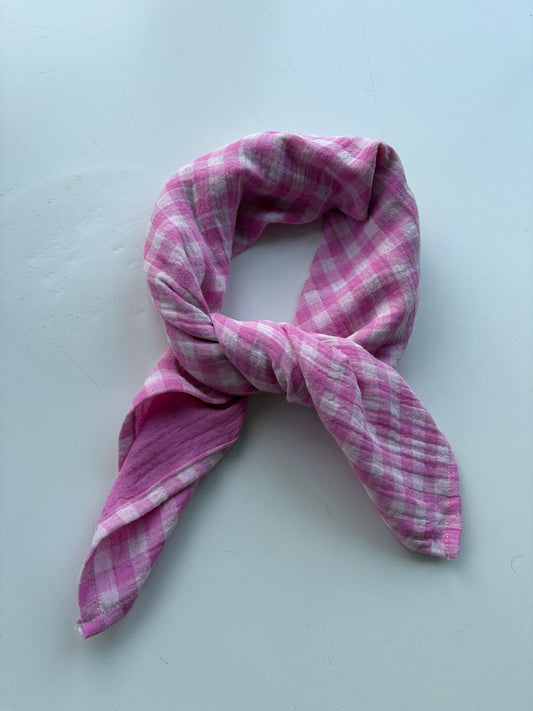 Hydrofiel sjaaltje - Roze geblokt