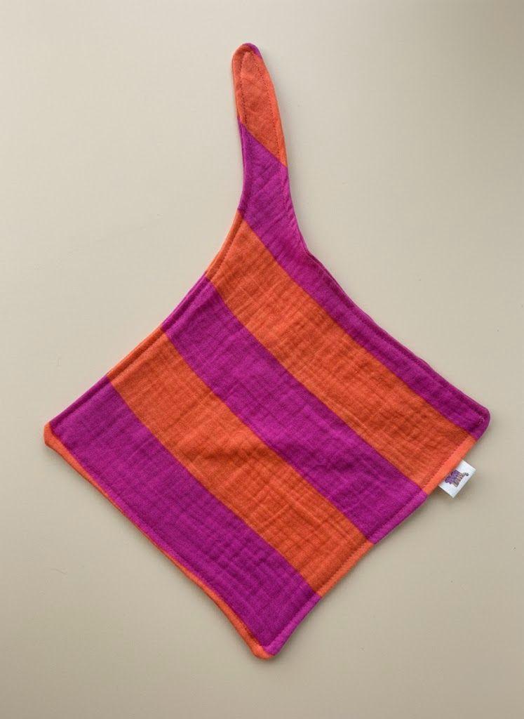 Speendoekje hydrofiel Roze, oranje gestreept.