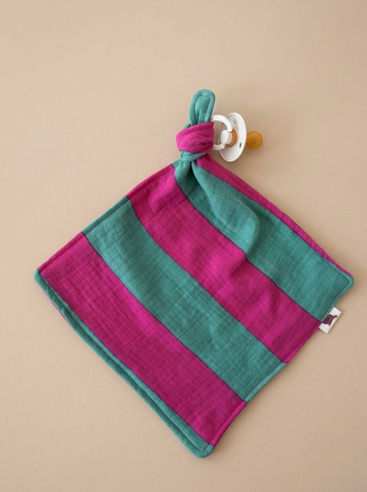 Speendoekje hydrofiel - Groen en roze gestreept